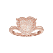 Women's Finecraft Created White Sapphire & Crystal Shaker Heart Ring in Rose Gold-Flashed Silver, Size 7