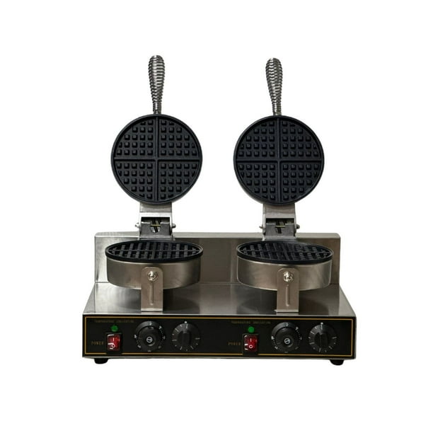 Wafflera Doble Industrial eléctrica Shorbull Placas antiadherentes Control Independiente Temperatura para dos piezas