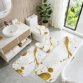 thumbnail image 4 of White and Gold Marble Pattern Bathroom Rug Set 4 Piece,Includes Contour,Lid Cover,Bath Mat,Non-Slip Extra Soft Absorbent Washable, 4 of 4
