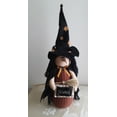 thumbnail image 4 of Delton 13" Witch Stump with Broom Orange Figurine, 4 of 6