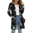 thumbnail image 5 of Hearthz Thin Cardigans for Women Lightweight Long Sleeve 0pen Front Kimono Cardigan Flower Fall Long Cardigan with Pockets, 5 of 9