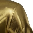 thumbnail image 7 of WTXUE T-Shirts Short Sleeve, Crew Neck Shirts for Men Sports T Shirt Casual Lapel Shiny T Shirt Top Solid | Dancewear for Men Gold M, 7 of 7