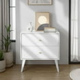 thumbnail image 4 of Prepac Milo Mid-Century Modern 2-Drawer Nightstand, 16"D x 25"W x 25"H, White, 4 of 18