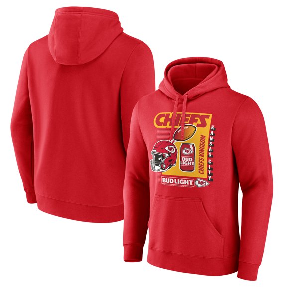Men's Red Kansas City Chiefs Bud Light Pullover Hoodie