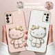 thumbnail image 2 of Funda de teléfono chapada de Hello Kitty para Samsung Galaxy, cubierta con soporte de espejo, A25, A35, A55, A15, A13, A23, A33, A53, A73, A12, A22, A32, A52, A72, 2 of 5
