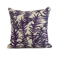 Simply Daisy, 18 x 18 Inch, Spikey, Floral Print Pillow, Purple