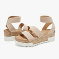 thumbnail image 3 of DREAM PAIRS Women's Open Toe Ankle Strap Casual Flatform Platform Sandals NUDE size 6, 3 of 6