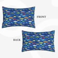 thumbnail image 2 of Picia Submarines And Whales Pattern Plush Pillow Case – Soft and Cozy Cushion Cover, Hypoallergenic Throw Pillow Case for Home Decor-16"x24", 2 of 6