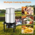 thumbnail image 2 of Aoile 100 Qt Seafood Boil Pot with Basket & Burner, 110000 BTU Propane Jet Burner & Lifting Hook with 10 Psi Regulator for Outdoor Cooking, Silver & Black, 2 of 9