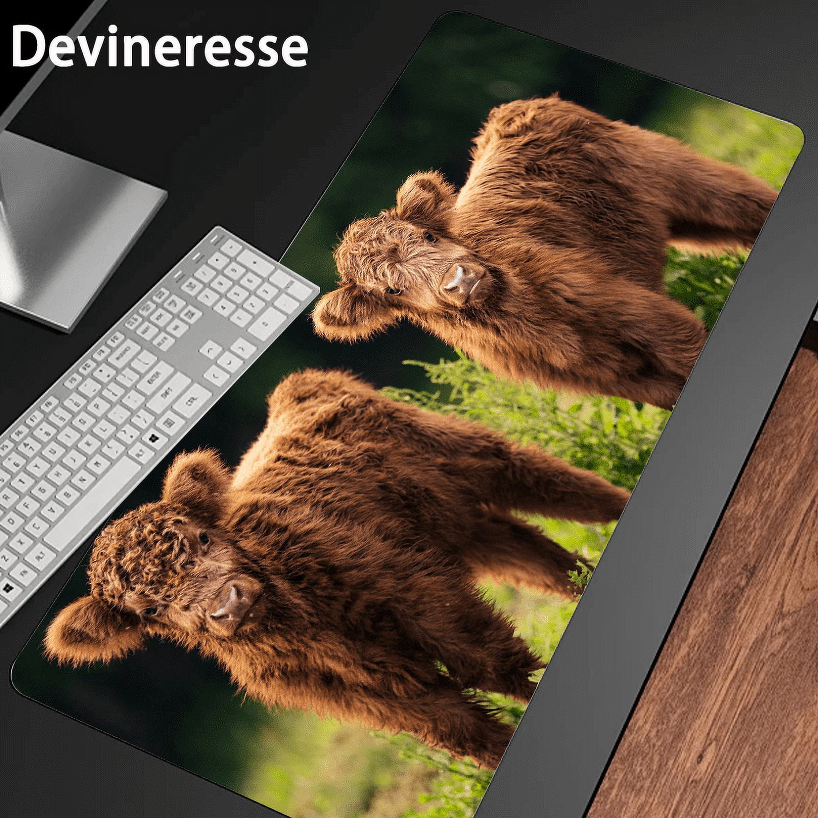 Cute Highland Cow Desk Mat Desk Pad Desk Decor Large Gaming Mouse Pad E-Sports Office Keyboard Pad Computer Mouse Non-Slip Computer Mat Gift For Teen/Boyfriend/Girlfriend