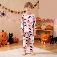 thumbnail image 2 of Cdudpw Toddler Girl Halloween Pajamas Sets Halloween Print Tops Pants Sleepwear Kids Girls Nightgown Outfits(A009-Dark Gray), 2 of 9