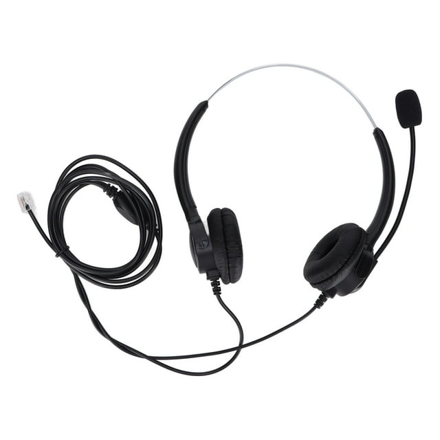 Corded Telephone Headset, Adjustable Noise Cancelling Corded Phone Headphone RJ9 Head With Flexible Mic For Customer Service