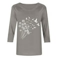 thumbnail image 4 of SHE IS Womens 3/4 Sleeve Tops, Long Sleeve V Neck Shirts for Women Plus Plus Size Tops for Women 3x White Blouse for Women Lace Basic Tees for Women Cotton Pack, 4 of 5