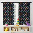 thumbnail image 5 of Blackout Kids Curtains,Black Colorful Dinosaurs Silhouettes Pattern Childrens Insulated Curtains Set Of 2,Bedroom Essentials,Toddler Room Decor 42"x54", 5 of 5
