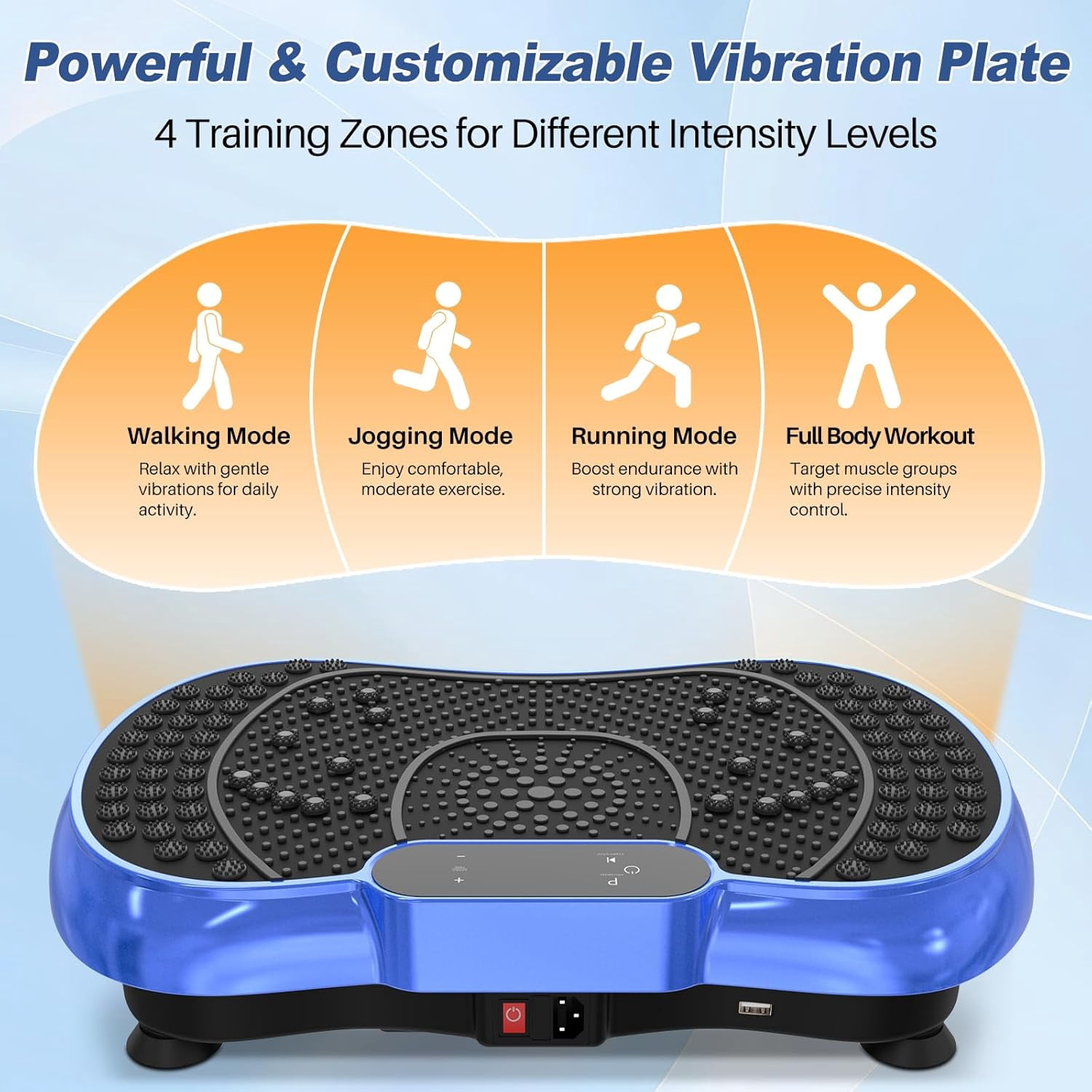 Vibration Plate Exercise Machine for Weight Loss, 220W Power Plate Vibrating Plate with 99 Speed Levels, Full Body Workout Trainer with Resistance Bands, Supports Lymphatic Drainage, 150KG Capacity