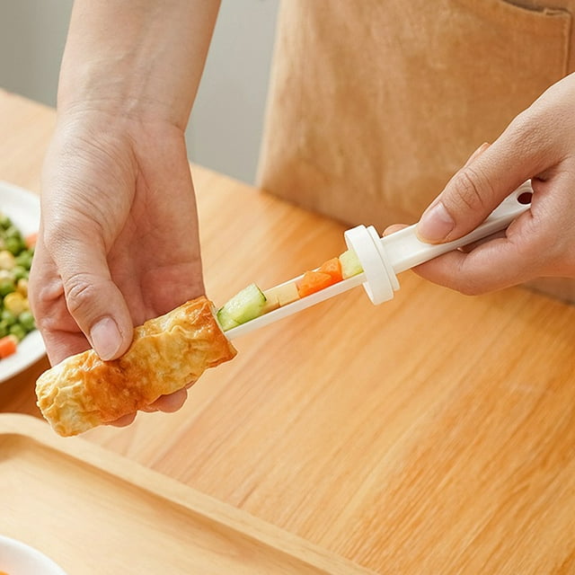 Visland Food Stuffing Tool Ergonomic Handle Sausage Veggie Stuffing with Movable Baffle Groove Design Kitchen Gadget