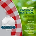 thumbnail image 6 of Sorfey Oval Vinyl Table Cover Checkered Fitted Picnic Tablecloth, Burgundy 48" x 68", 6 of 8