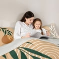 thumbnail image 5 of Homewish Tree Leaves 3 Pieces Queen Comforter Set for Boys Girls,Minimalist Geometric Stripes Lines Ultra Soft Bedding Sets,Retro Vintage Aesthetic Bedding Comforter Set Breathable, 5 of 8