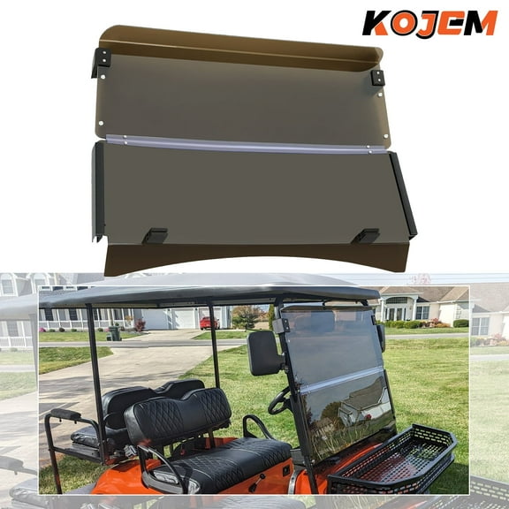 KOJEM 2014  EZGO TXT Windshield Impact Resistant Folding Golf Cart Windscreen Tinted