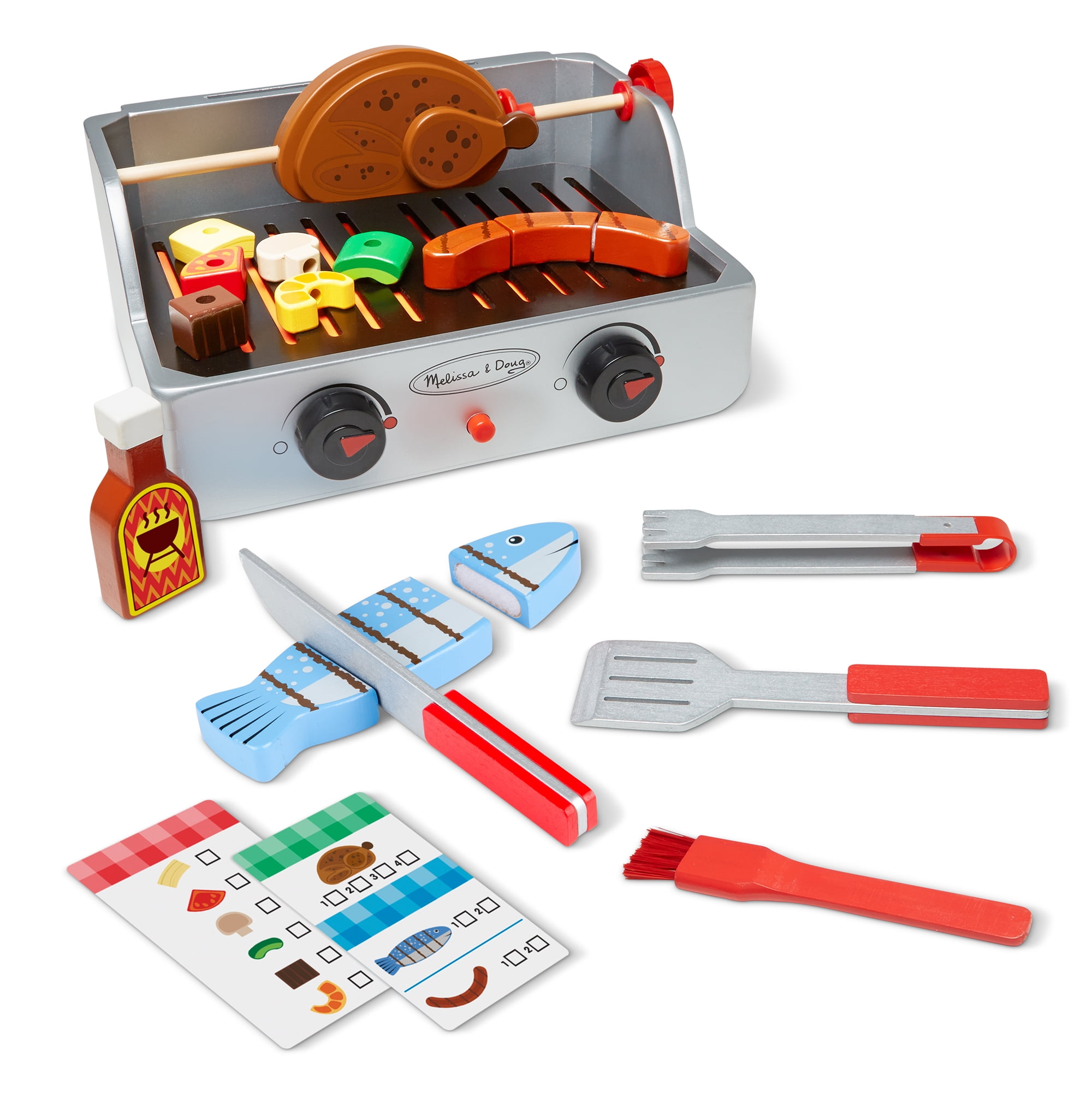 31 Pcs Kids Barbecue Toy Pretend BBQ Play Kitchen Set Toy Pefect Gift Assorted 
