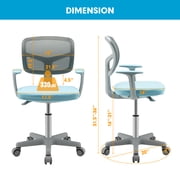 Infans Kids Desk Chair Adjustable Height Children Study Chair w/Auto Brake Casters Blue