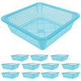 thumbnail image 4 of CNKOO Hims 12pcs Square Plastic Perforated Storage Basket Bin Office Drawer Shelf Desktop Countertop Tray Organizer Random Color, 4 of 6