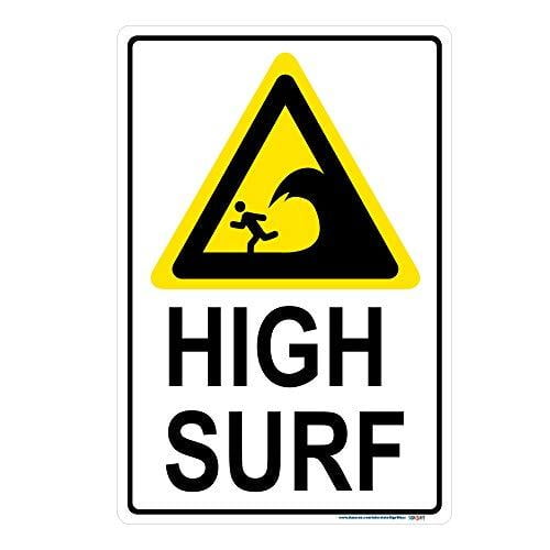 High Surf Warning Sign, 12" x 18", NonReflective,