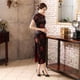 thumbnail image 3 of Cheongsam de brocado largo, cheongsam dividido, cheongsam de noche, desfile de actuación, cheongsam retro ajustado mejorado, 3 of 5