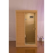 Mini Right Side Hemlock Sauna Room Roof Floor Natural Solid Wood