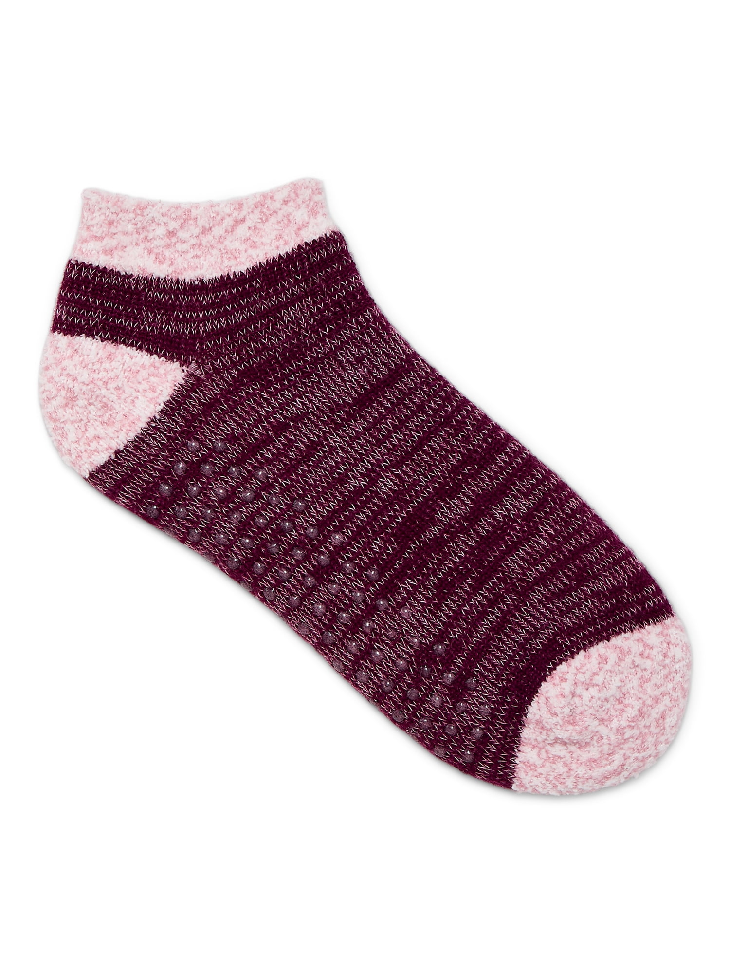 Joyspun Women's Double Layer Low Cut Lounge Socks, 3 Pack, Shoe Sizes 4-10