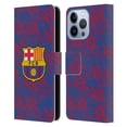 thumbnail image 1 of Head Case Designs Officially Licensed FC Barcelona Crest Patterns Glitch Leather Book Wallet Case Cover Compatible with Apple iPhone 13 Pro, 1 of 6