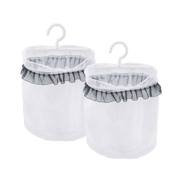 KYAIGUO Hanging Design Laundry Bag 2PCS Laundry Hamper Bag Clothes Organizer Made of Polyester and Plastic Material, Reusable for Bathroom, Kitchen, Bedroom