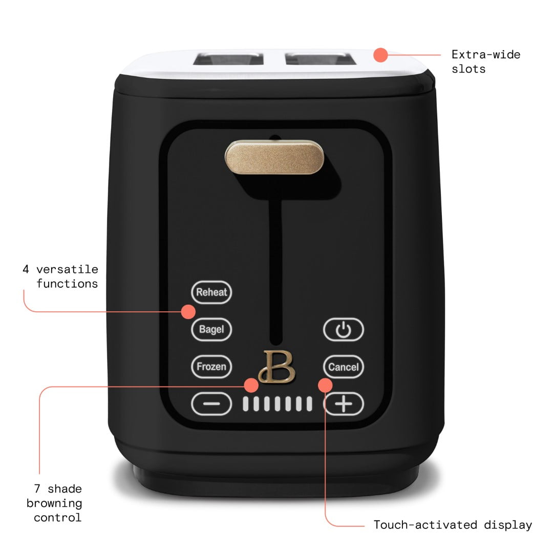 2 Toaster Extra Wide Slots Black Toaster With Reheat - Temu