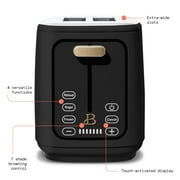 Beautiful 2 Slice Toaster with Touch-Activated Display, Black Sesame by Drew Barrymore