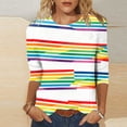 thumbnail image 1 of TaTaai Women's A 3/4 Sleeve Christmas Printed Round-neck Top Gift, 1 of 6