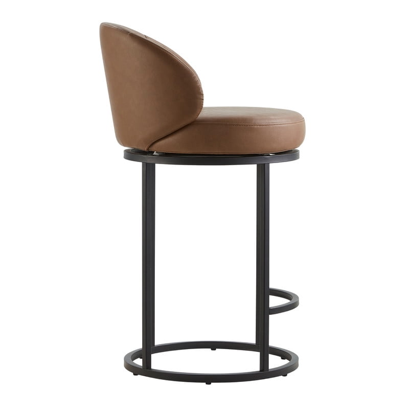 CHITA Upholstered Swivel Counter Bar Stool with Metal Frame and Arched Back