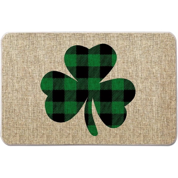 St Patricks Day Door Mat Shamrock Rug Holiday Indoor Doormat Entrance Rugs Farmhouse Home Kitchen Decoration Floor Front Door Mat Outdoor 17 x 27 Inch