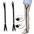 thumbnail image 1 of Best Mens Shirt Stays for Men - Keeps Shirts Tucked in All Day - Easy-to-Wear Garter Straps with Foot Loop - Black (Loop Stirrup Style) (Select Series), 1 of 5