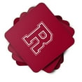 thumbnail image 2 of Letter R Initial Monogram - Maroon and White Foam Coaster Set of 4, 2 of 3