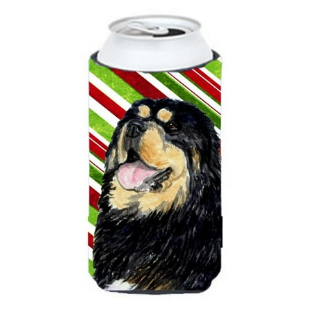 

Tibetan Mastiff Candy Cane Holiday Christmas Tall Boy Hugger - 22 To 24 oz.