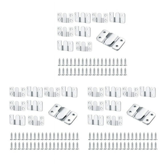 30 Pcs Flush Mount Bracket Interlocking Hang Furniture Connector Stainless Steel Wall Mount Picture Frame Brackets