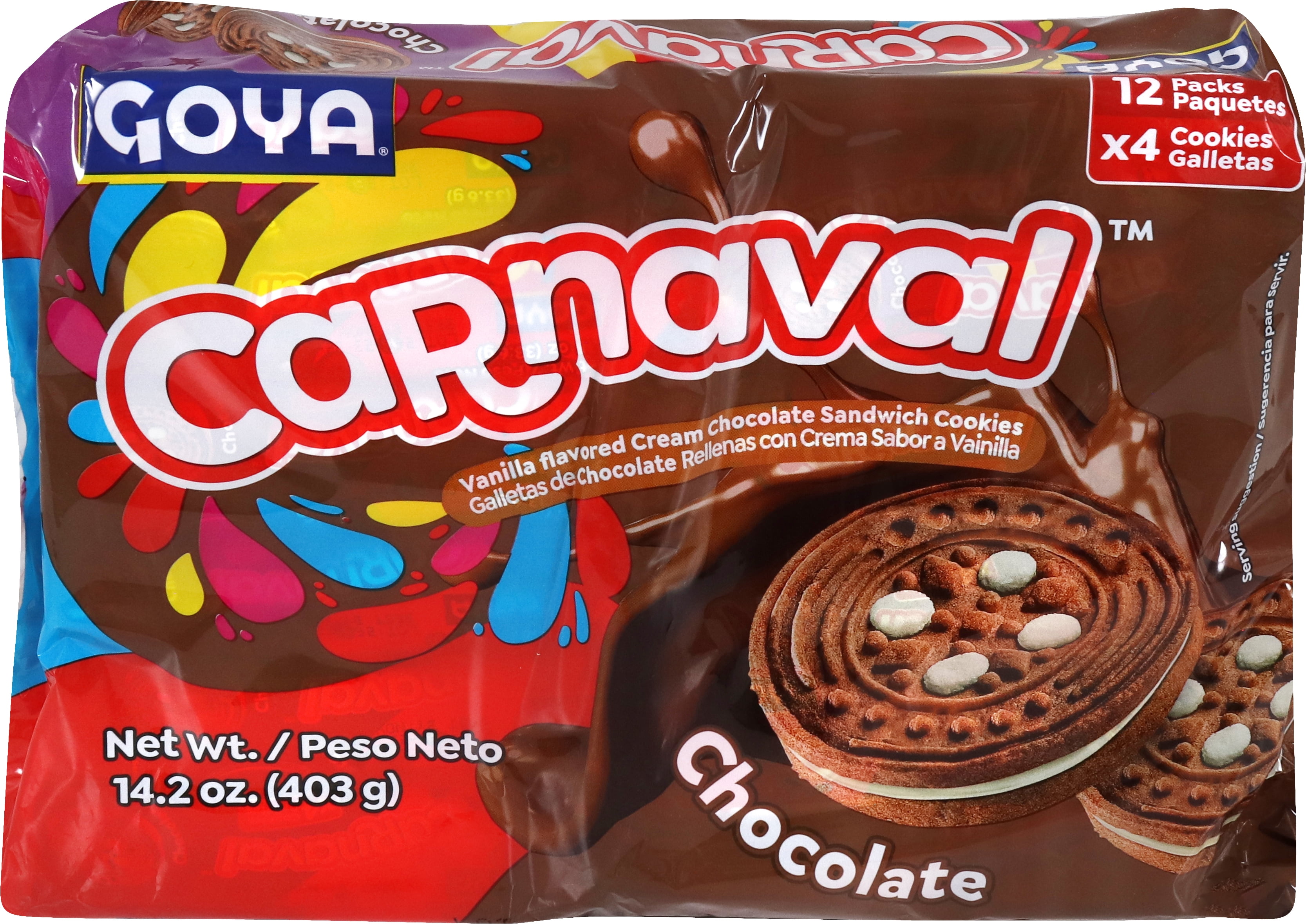 (5 pack) GOYA CARNAVAL CHOCOLATE COOKIES 14.2 OZ