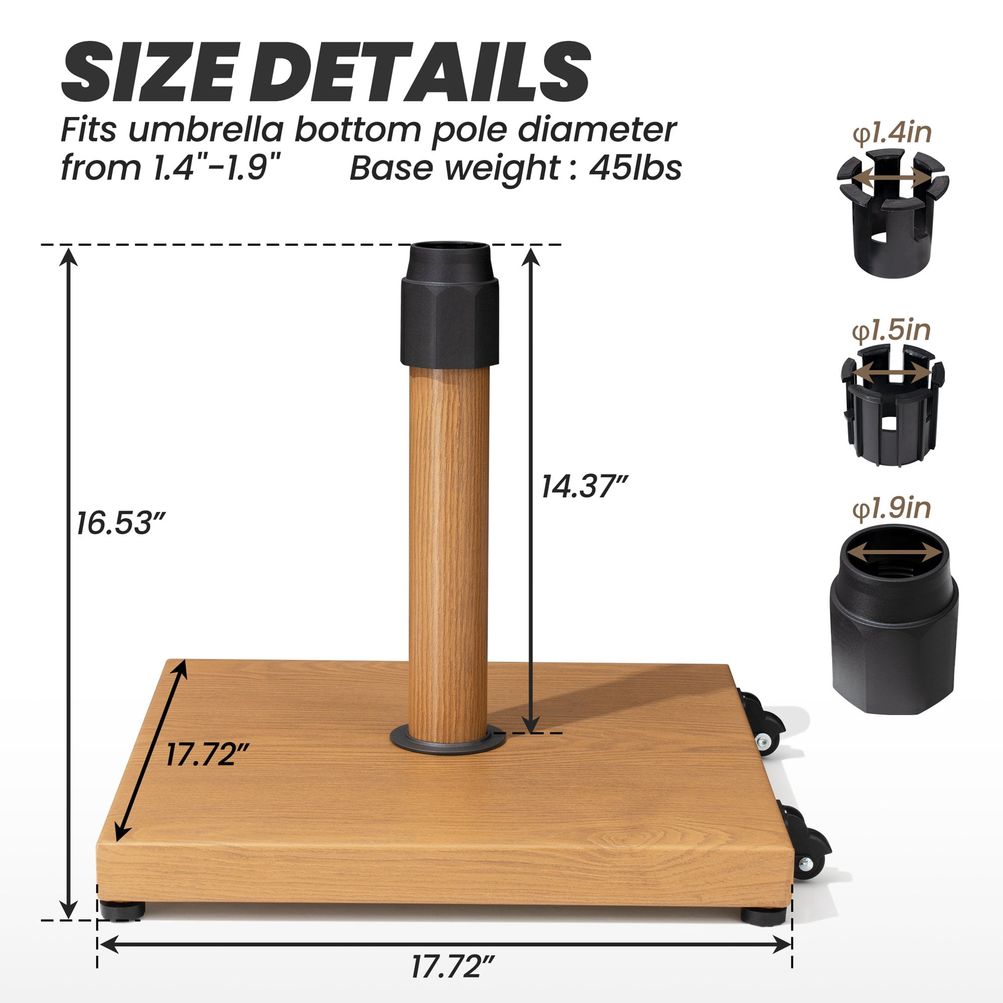 Crestlive Products 43 lbs Yellow Patio Cantilever Umbrella Base Square Stand