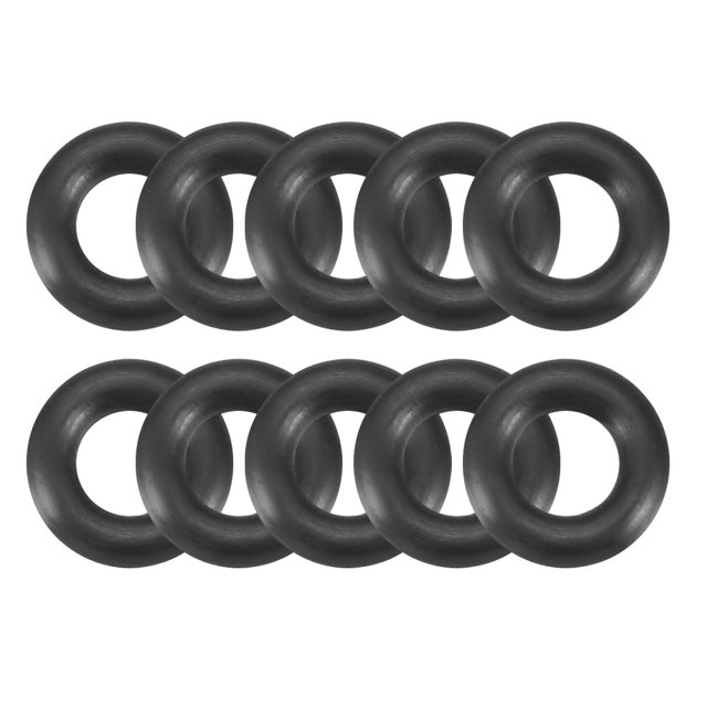 Unique Bargains 10 Pcs Anneaux Ronds en Caoutchouc Nitrile Butadiène Noir 7.5mm OD 1.9mm Largeur