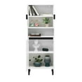 thumbnail image 7 of Tall Storage Cabinet, Storage Cabinet with 2 Glass Display Door & 2 Doors, Pantry Storage Cabinet for Bathroom, Dining Living Room, White, 7 of 7
