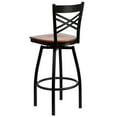 thumbnail image 5 of Flash Furniture 2 Pk. HERCULES Series Black ''X'' Back Swivel Metal Barstool - Cherry Wood Seat, 5 of 8