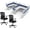 Blue, variant on SUNLINE Office Cubicle Kit - 2 Person Modular Workstation Set with 7 Layout Options and 2 Ergonomic Office Chairs - Light Grey