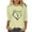 Khaki, variant on 3/4 Sleeves Valentine's Day Printed T-shirt for Women Round Neck Casual Tops Blouse White,10