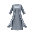 thumbnail image 4 of ClodeEU Women's 2 Piece Outfit ,Long Chiffon Cardigan and Sleeveless Crewneck Dress Set,Casual Summer Flowy Dress Gray,Women's Plus L, 4 of 8