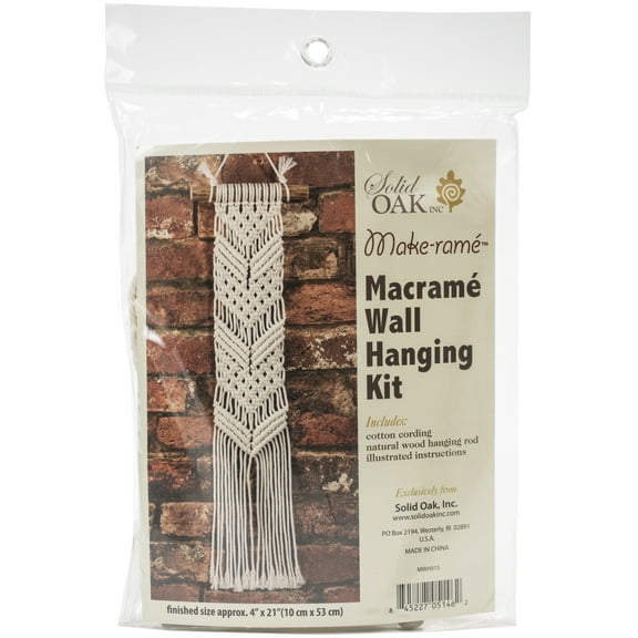Solid Oak Macrame Wall Hanging Kit-Chevrons